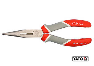 Тонкогубці нікельовані YATO : L= 200 мм [6/60]