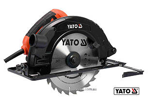 Дискова пила YATO 2.8 кВт для різання дерева та металу з кутом нахилу 0-45° глибиною до 85 мм