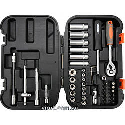 Набір головок торцевих, насадок STHOR : квадрат 1/4", М4-14 мм. з інструментами [42 Од.] [10]