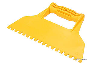 Шпатель для сумішей і клеїв VOREL : L= 225 мм  пластиковий, з зубами- 6х6 мм [50]