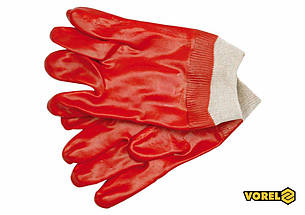 Рукавиці VOREL оливо-бензостійкі червоні 10,5" [12/120]