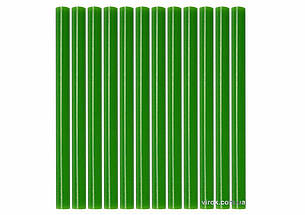 Стержні клейові YATO зелені : Ø=7,2 мм, L=100 мм, уп. 12 шт. [50]