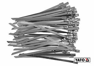 Хомут затискний YATO : смужка- 4.6 х 125 мм з нержавіючої сталі, пак. 100 шт [100]