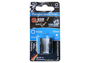 Насадка викруткова HEX M4 x 25 мм шестигранна для монтажу та ремонту в комплекті 2 шт