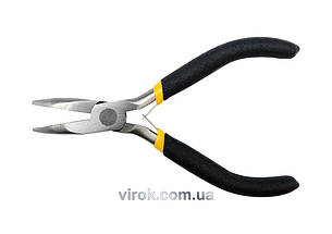 Щипці - тонкогубці міні VOREL : вигнуті, L= 125 мм, з ізольованими ручками [12/120]