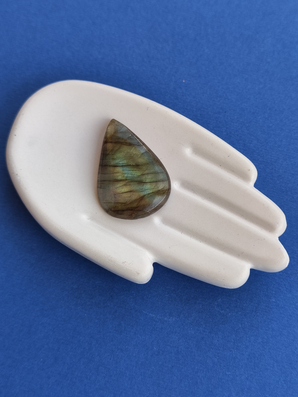 Лабрадор крапля камінь без оправи. Кабошон натуральний лабрадор 32*22*5 мм. Індія., фото 1