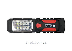 Ліхтар LED Yato 8+1 діодів на батарейках 3xAA з магнітом та гачком для майстерні та ремонту