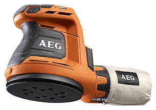 Шліфмашина ексцентрикова орбітальна акумул. AEG: Li-Ion 18 В, платформа Ø = 125 мм, амплітуда — 2.4 мм