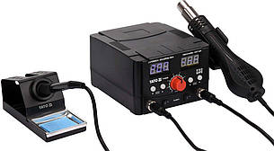 Паяльна станція + фен мережеві YATO; Р= 75Вт, t°= 200-480°С, жало 900М, фен t°= 100-480°С 750В [6]