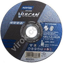 Диск відрізний по металу і нержав. сталі тм "NORTON VULCAN"; Ø= 125х22,2 мм, t= 1,2 мм
