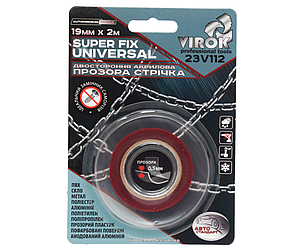 Стрічка 2-стороння акрилова VIROK Super Fix Universal: 19 мм х 2 м [30]