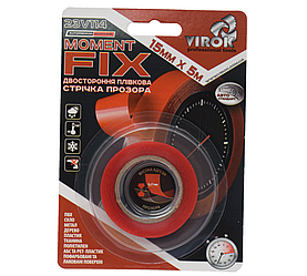 Стрічка 2-стороння плівкова VIROK Moment Fix: 15 мм х 5 м [30]