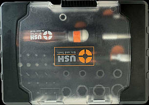 Насадки викруткові Industry USH: з магнітним тримачем, адаптерами, тріщаткою і викруткою 1/4", 45 ел