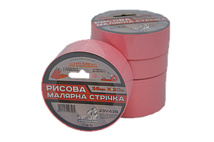 Малярна стрічка рисова VIROK  38мм х 20 м. (Гідростійка/ ідеальний край для фарбування). рожева [63]