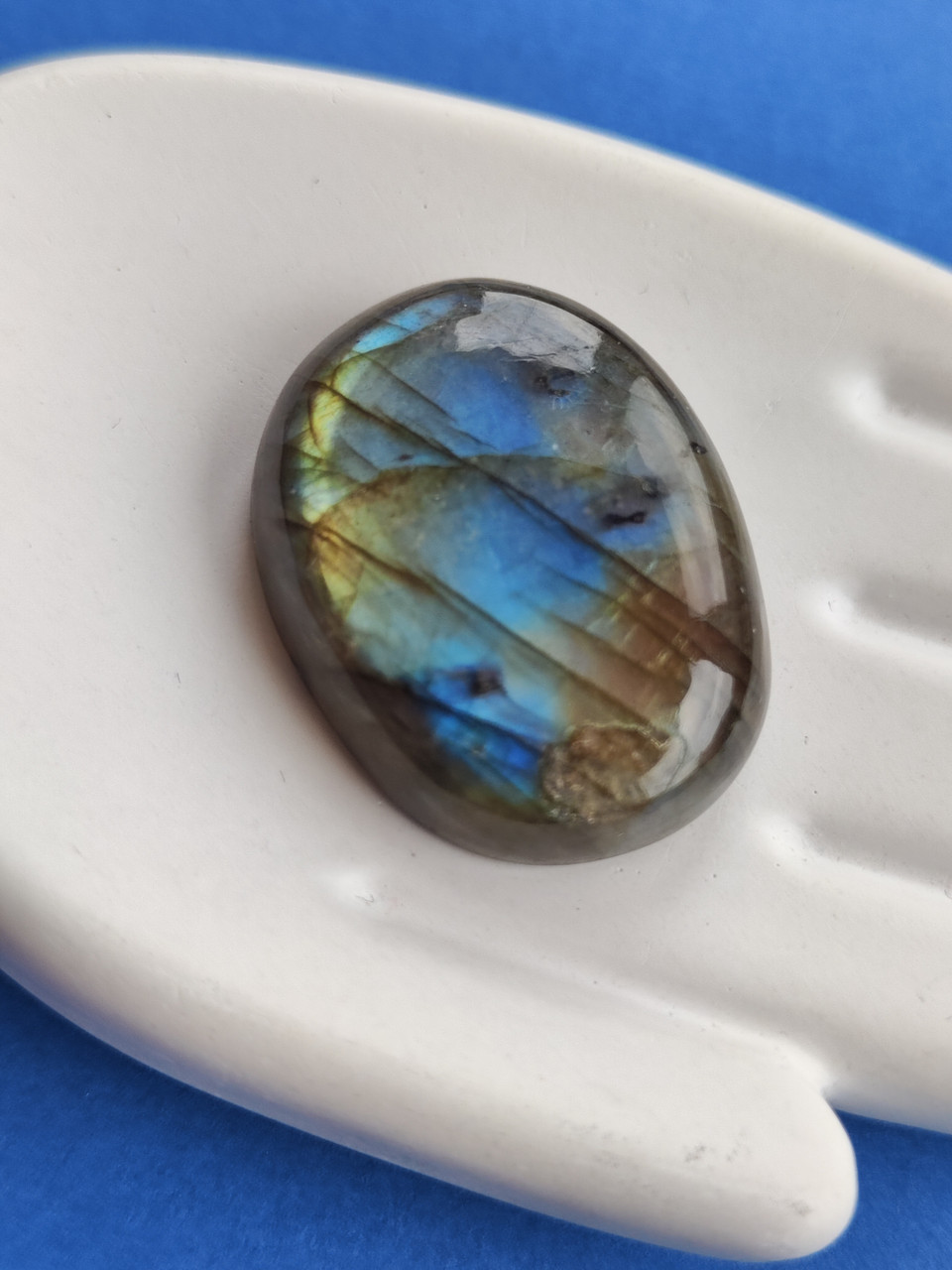 Лабрадор овал камінь без оправи. Кабошон натуральний лабрадор 29*23*8 мм. Індія., фото 1