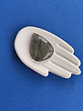 Лабрадор крапля камінь без оправи. Кабошон натуральний лабрадор 37,5*29*7 мм. Індія., фото 3