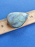 Лабрадор крапля камінь без оправи. Кабошон натуральний лабрадор 37,5*29*7 мм. Індія., фото 4