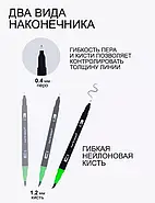 Набір двосторонніх маркерів на водній основі Color pencil AND 48 шт Набір маркерів-лінерів та маркерів-кистей, фото 7