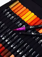 Набір двосторонніх маркерів на водній основі Color pencil AND 48 шт Набір маркерів-лінерів та маркерів-кистей, фото 6