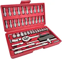 Набір інструментів для авто 46 предметів у валізі, універсальні головки для ремонту та обслуговування