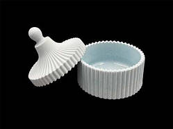 Гіпсове кашпо у формі скриньки блакитного кольору 75х95мм 115мл / Гіпсове кашпо у формі скриньки блакитного кольору 75х95мм 115мл