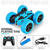 Трюкова дитяча Машинка перевертень на радіокеруванні stunt car exciter з пультом
