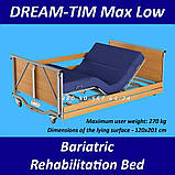 Реабілітаційне ліжко Низьке Баріатричне DREAM-TIM Max Low Bariatric Rehabilitation Bed 270kg Sonoma, фото 3