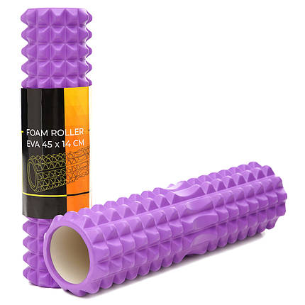 Масажний ролик Cornix EVA 45 x 14 см (валик, роллер) XR-0333 Violet, фото 1