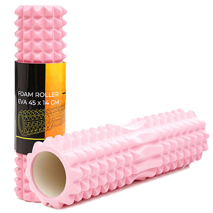Масажний ролик Cornix EVA 45 x 14 см (валик, роллер) XR-0336 Light Pink, фото 1