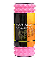 Масажний ролик Cornix EVA 33 x 14 см (валик, роллер) XR-0339 Pink, фото 5