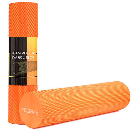 Масажний ролик Cornix EVA+ 60 x 15 см (валик, роллер) XR-0307 Orange, фото 1