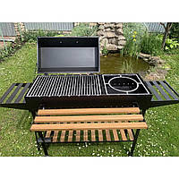 Мангал-гриль 5 мм посилений з підставкою під казан на 13 шампурів