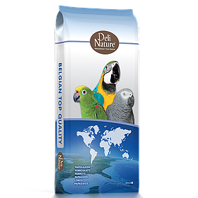 Корм для середніх і великих папуг, зернова суміш Deli Nature PARROTS BASIC з горіхами на вагу 250 г