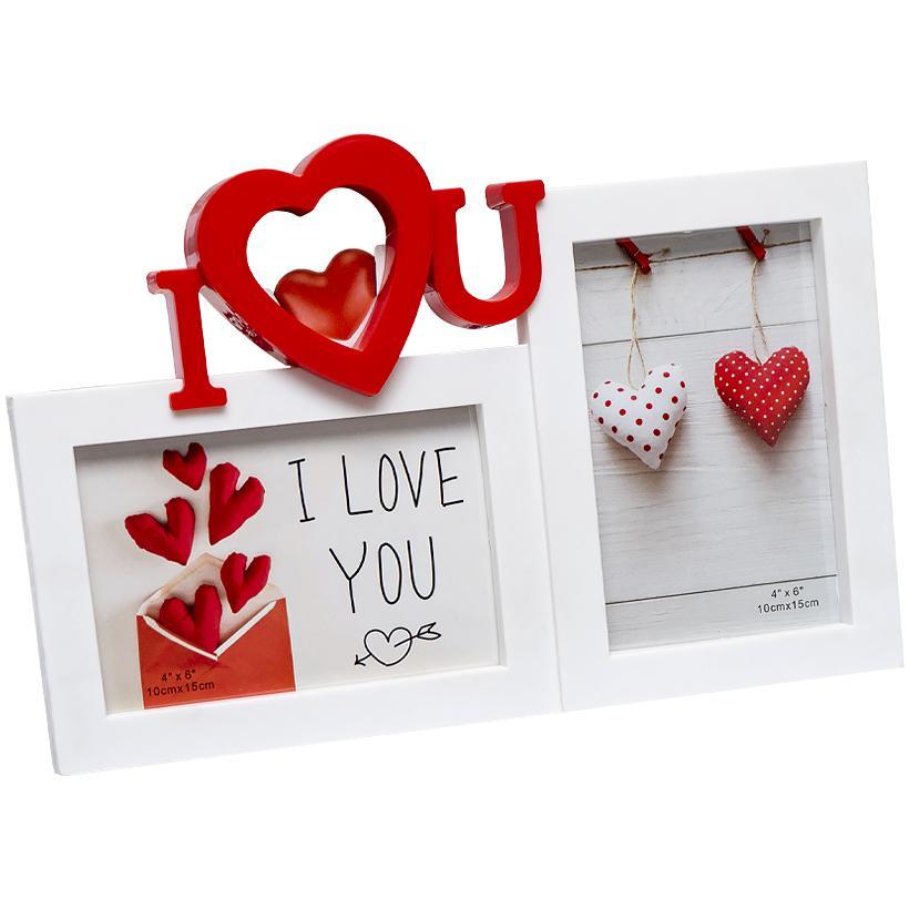 Рамка для фотографії на 2 фото біла 30х19,5см