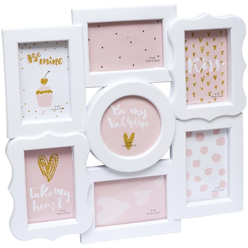 Рамка для фотографії на 7 фото біла 44х42см