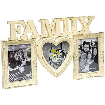 Рамка для фотографії на 3 фото зістарена 42*26*2см