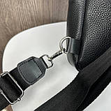 Яка чоловіча сумка бананка нагрудна, сумка-бананка слінг чорна, фото 4