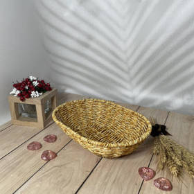 Плетений овальний кошик для хліба пластиковий 25х17х 6см