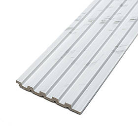 Декоративні PS рейки на стіну 2900х120х12мм, пластикові панелі-рейки під дерево біле з сірим SW-00002134