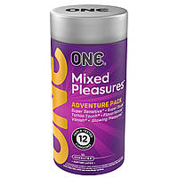 Презервативы ONE Mixed Pleasures 12 шт, подарочная упаковка тюб Е-SEX