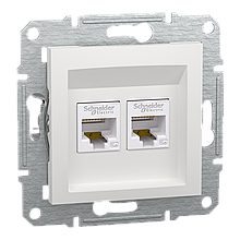 Розетка Schneider-Electric Asfora комп'ютерна подвійна RJ45 кат.5е UTP біла без рамки EPH4470121