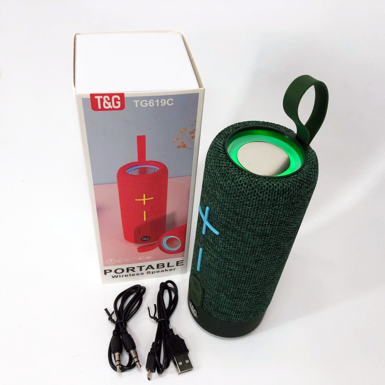 Колонка для музики TG619C, Портативна колонка з Bluetooth, Bluetooth колонка WU-147 з підсвічуванням