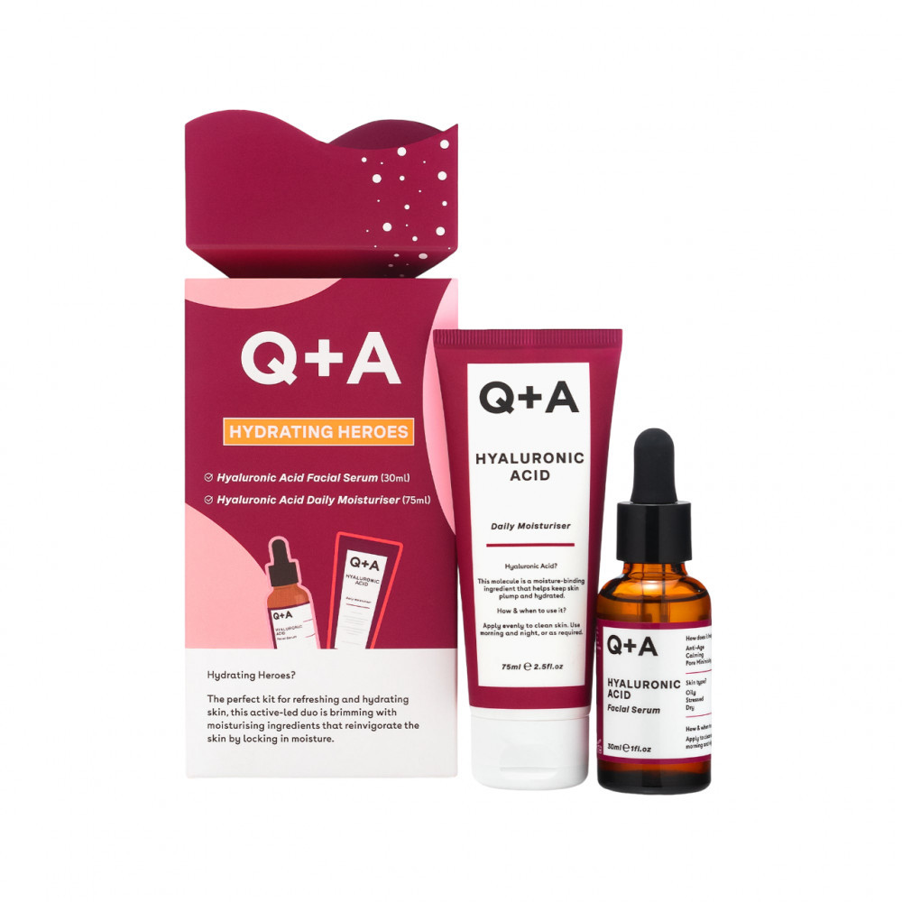 Подарунковий набір для зволоження шкіри Q+A Hydrating Heroes Gift Set