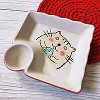 Сервірувальна тарілка в японському стилі «Милий рибалка» Квадратна