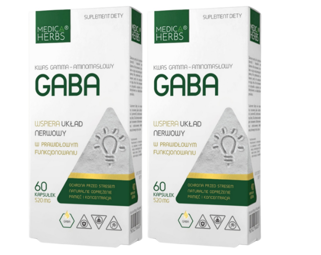 Medica Herbs Концентрація ГАМК СТРЕСС-пам'ять 2х 60 капсул Нейромедіаторна кислота