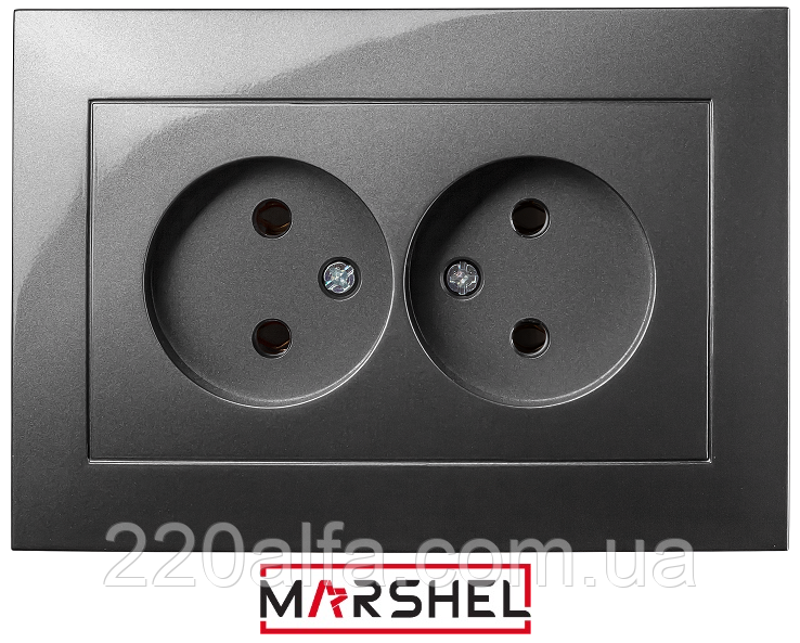 Розетка двомісна серія "IDEAL GRAFFITE" ТМ"MARSHEL"