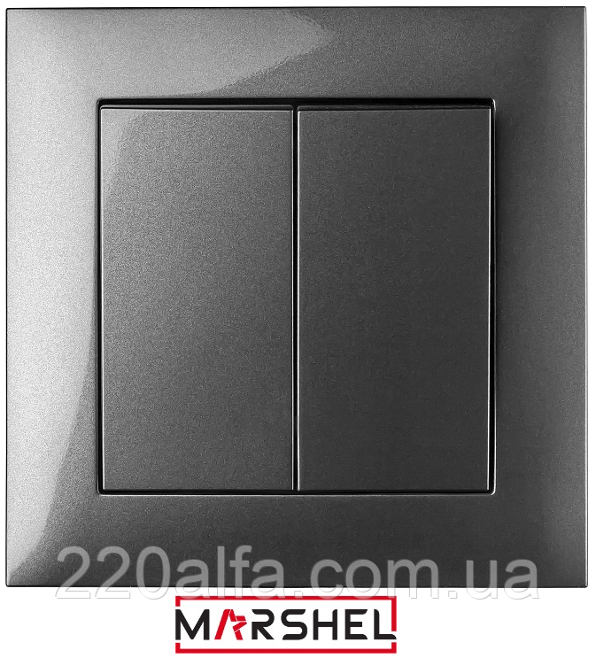 Вимикач двухкл. серія "IDEAL GRAFFITE" ТМ"MARSHEL"