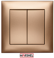 Вимикач двухкл. серія "IDEAL GOLD" ТМ"MARSHEL"
