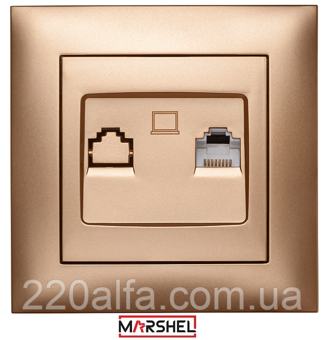 Розетка комп'ютерна серія "IDEAL GOLD" ТМ"MARSHEL"