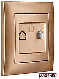 Розетка комп'ютерна серія "IDEAL GOLD" ТМ"MARSHEL", фото 3